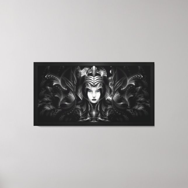 Cyiria Queen of the Dark Realm Fraktal Portrait Leinwanddruck (Vorderseite)