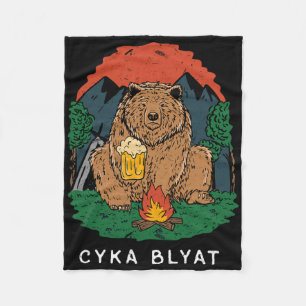 Cyka Blyat - Lustiger Spruch Bär Ussr Russisches C Fleecedecke