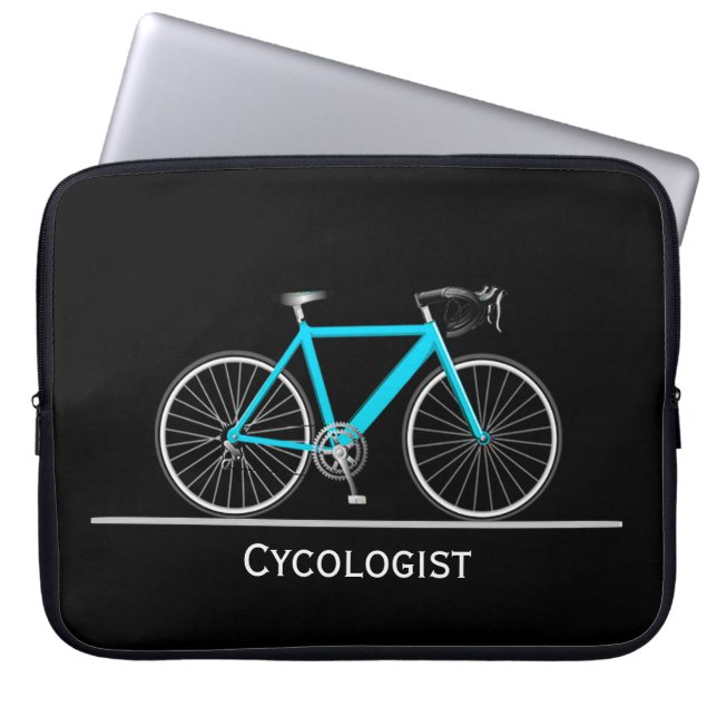 Cykologe Aqua Bike on Black Laptopschutzhülle (Vorderseite)