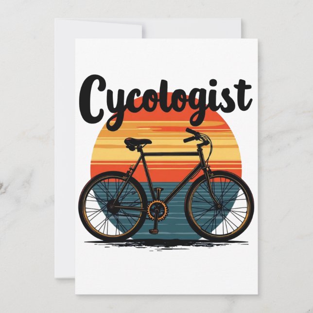 Cykologe: Energetic Biker T-Shirt - zum Radfahren Einladung (Vorderseite)