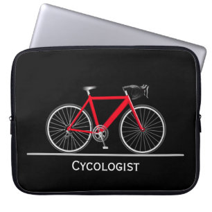 Cykologe Red Bike on Black Laptopschutzhülle
