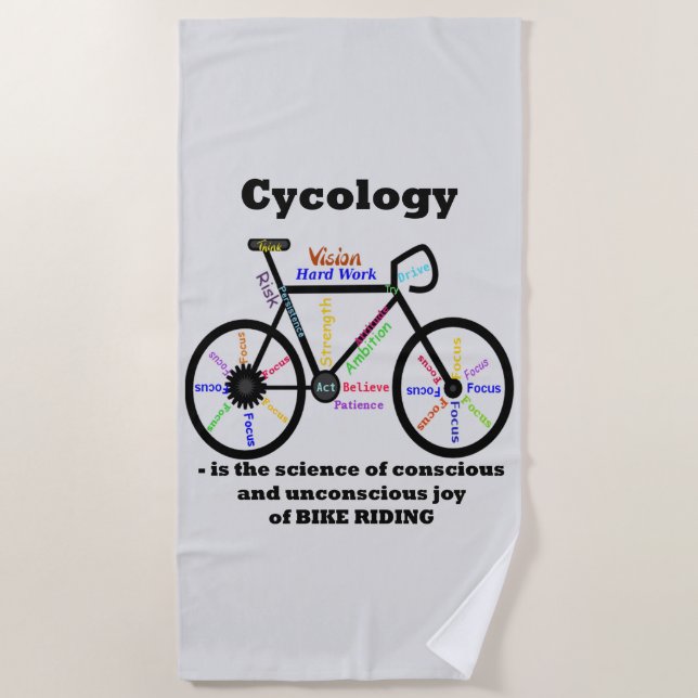 Cykologie, die Wissenschaft der Freude am Fahrradf Strandtuch (Vorderseite)