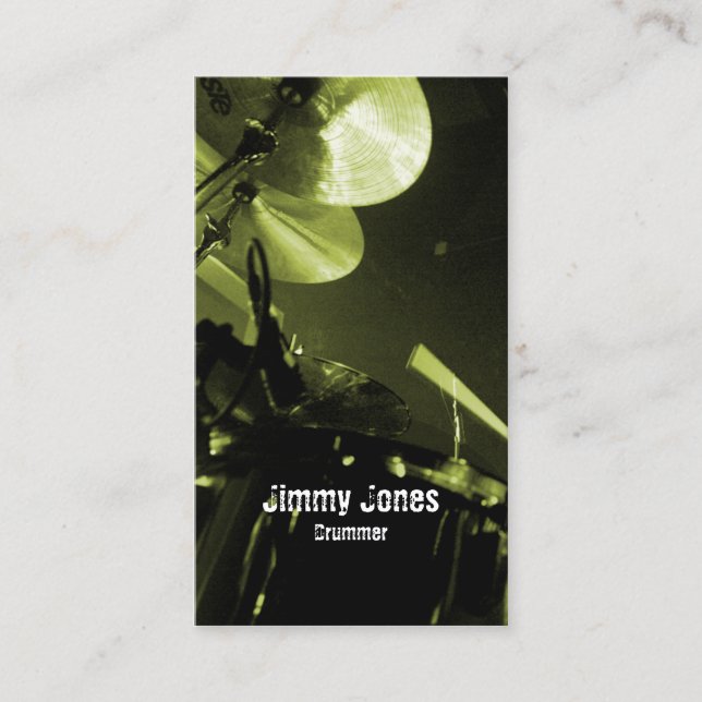 Cymbales tambour et Toms Carte de visite ocre (Devant)