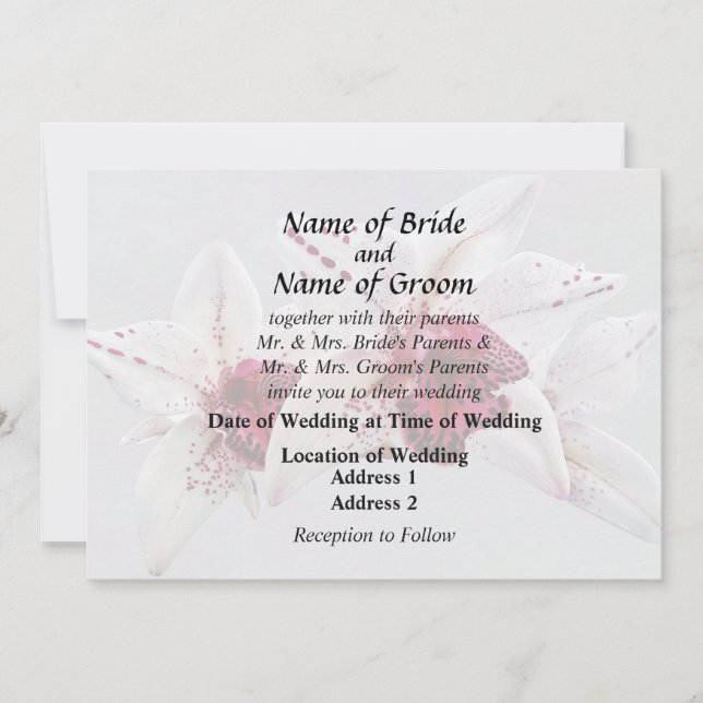 Cymbidium Baltic Dew Freckle Face Wedding Products Einladung (Vorderseite)