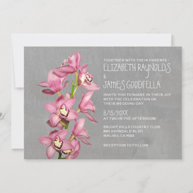 Cymbidium-Orchideen-Hochzeits-Einladungen Einladung (Vorderseite)