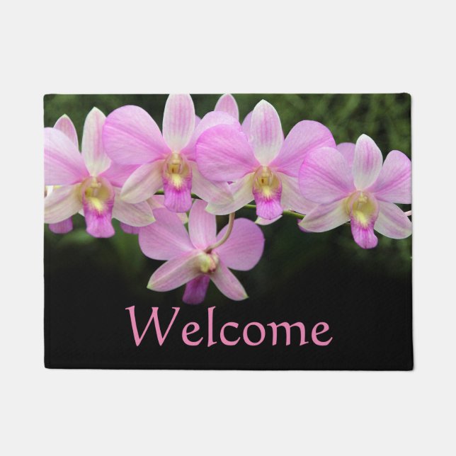 Cymbidium-Orchideen-Rosa-Blumen Fußmatte (Vorderseite)