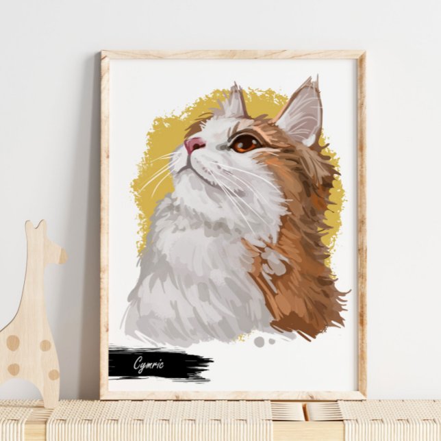 Cymric Cat Print | Cat Wall Print Poster (Von Creator hochgeladen)