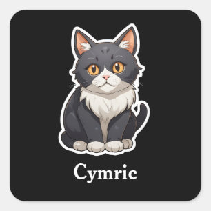 Cymric Quadratischer Aufkleber