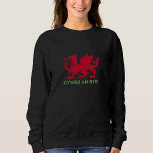 Cymru Am Byth Rugby Welsh Dragon Wales Player UK E Sweatshirt
