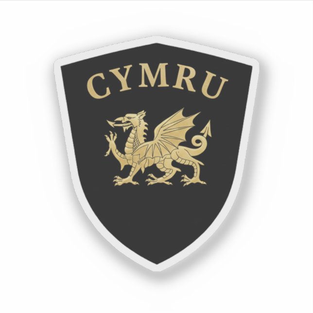 Cymru-Schild Aufkleber (Vorderseite)