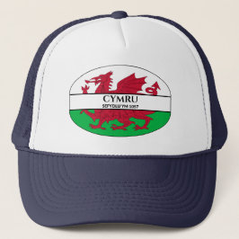Cymru Sefydlu Ym 1057 Walisische Drachenflagge Truckerkappe