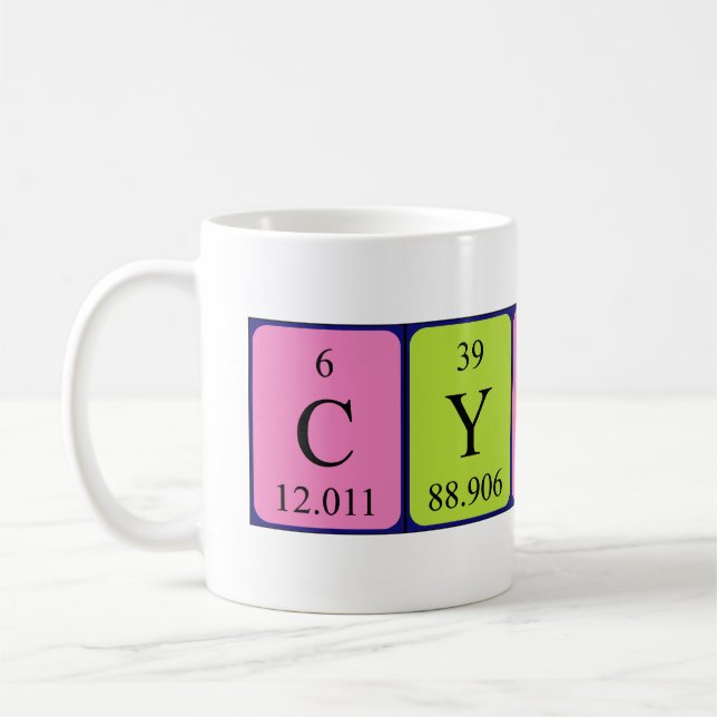 Cyndi nom de table périodique mug (Gauche)