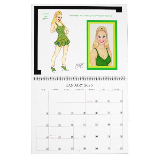 Cynna Girl Cheerleader Calendar Kalender (Jan 2026)