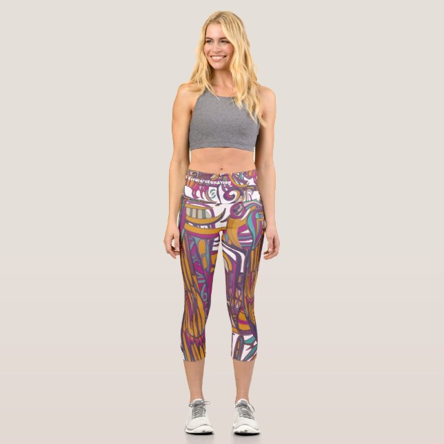 CYNShamanicMask Capri Leggings (Vorderseite)