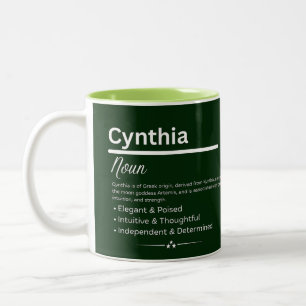 Cynthia Personalisierter Mädchenname Bedeutung Kaf Zweifarbige Tasse