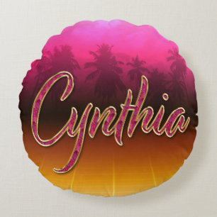 Cynthia Vorname Name golden pink Kissen