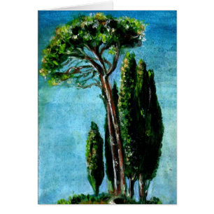 CYPRÈS ET PINS MÉDITERRANIEN EN TOSCANE