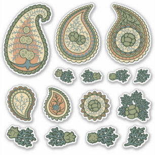 Cypress Paisley Icon Set Aufkleber