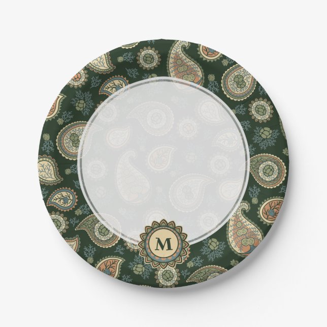 Cypress Paisley Musterpapier-Teller Pappteller (Vorderseite)