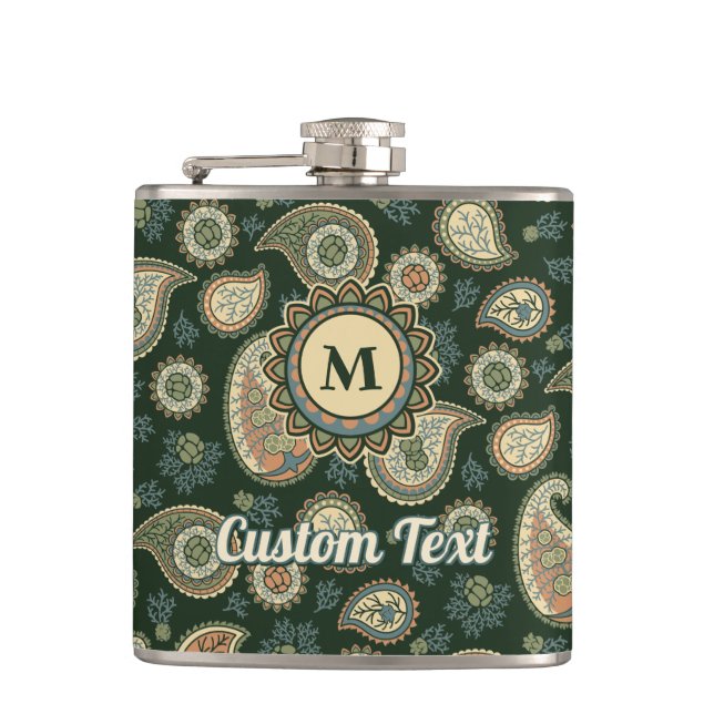 Cypress Paisley Pattern Flask Flachmann (Vorderseite)
