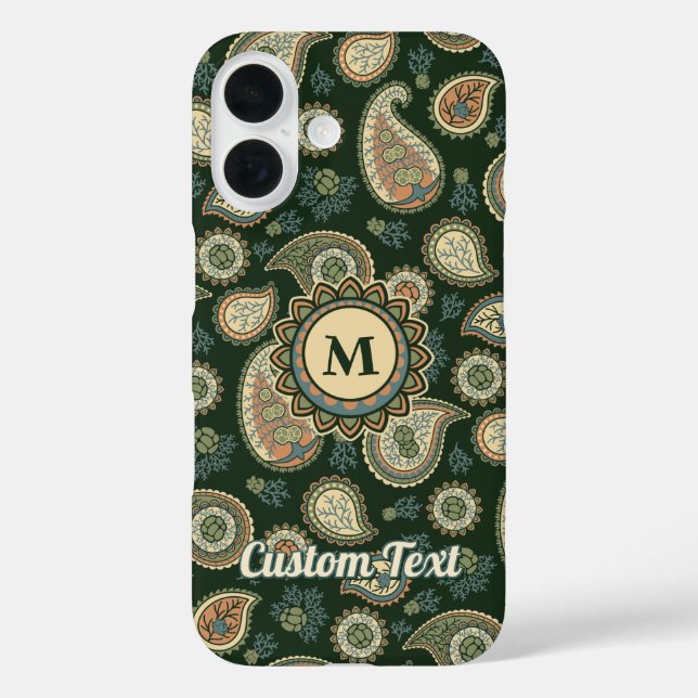 Cypress Paisley Pattern iPhone 16 Hülle (Rückseite)