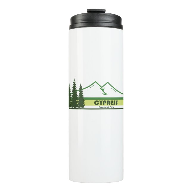 Cypress Provincial Park Green Stripes Thermosbecher (Vorderseite)