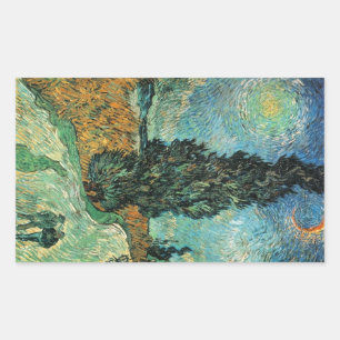 Cypress Star Van Gogh Rechteckiger Aufkleber