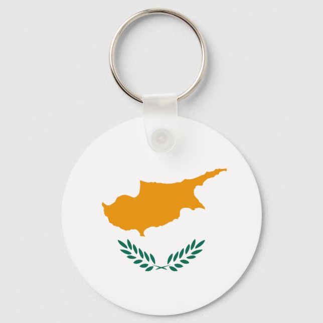 Cyprus Fisheye Flag Schlüsselanhänger (Vorderseite)