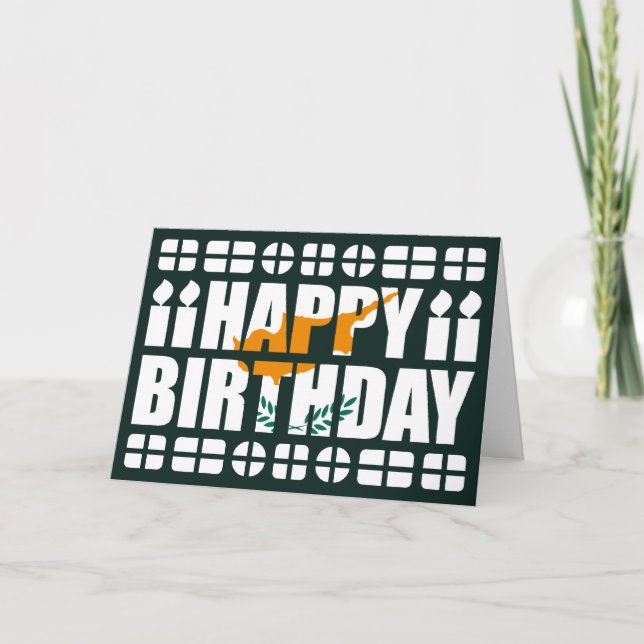 Cyprus Flag Birthday Card Karte (Vorderseite)