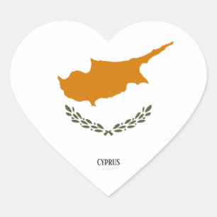 Cyprus Flag Splendid Patriotic Herz-Aufkleber