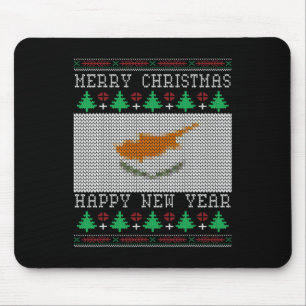 Cyprus Flag Ugly Christmas Mousepad