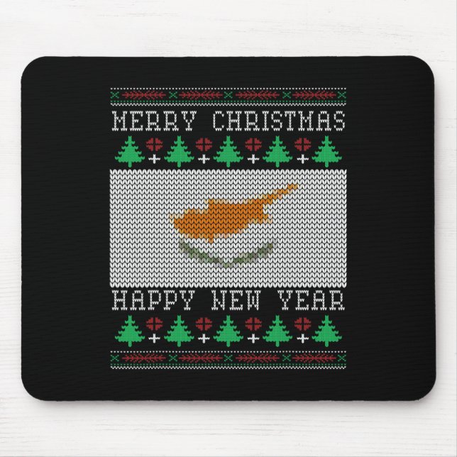 Cyprus Flag Ugly Christmas Mousepad (Vorne)