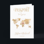 Cyprus Map Wedding Destination Passport Gold Einladung<br><div class="desc">Modernes und elegantes World Map Einladung Hochzeitsziel,  wie Pass. Italien Hochzeit,  oder irgendein anderes Ziel - nur das Herz bewegen</div>