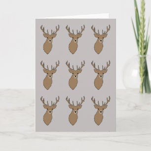 Cyril the Stag Grey Greetings Card by Anna Bush Feiertagskarte