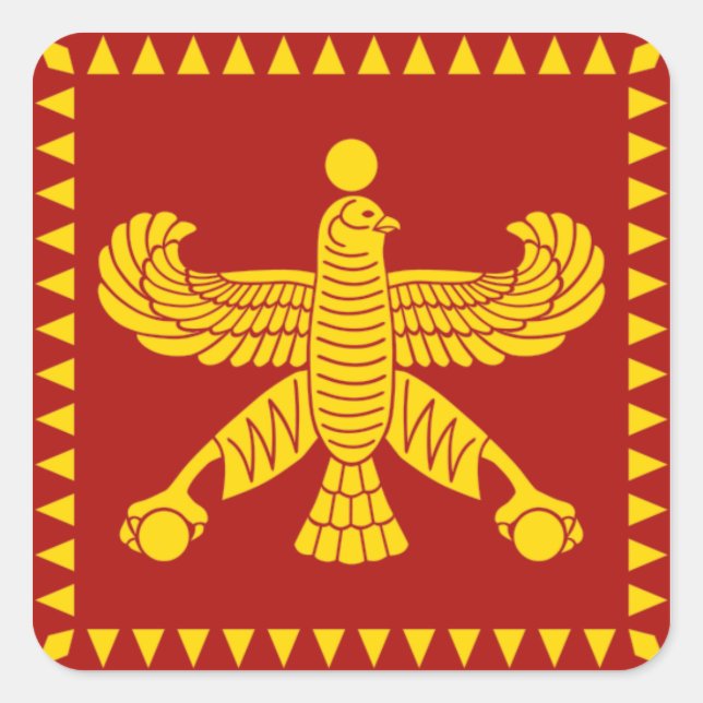 Cyrus die große Standardflagge Quadratischer Aufkleber (Vorderseite)