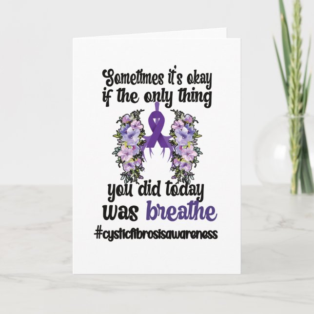 Cystic Fibrosis Awareness CF Warrior Lila Ribbon Karte (Vorderseite)
