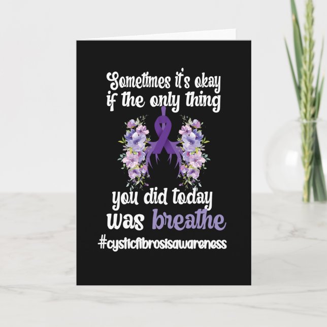 Cystic Fibrosis Awareness CF Warrior Lila Ribbon Karte (Vorderseite)
