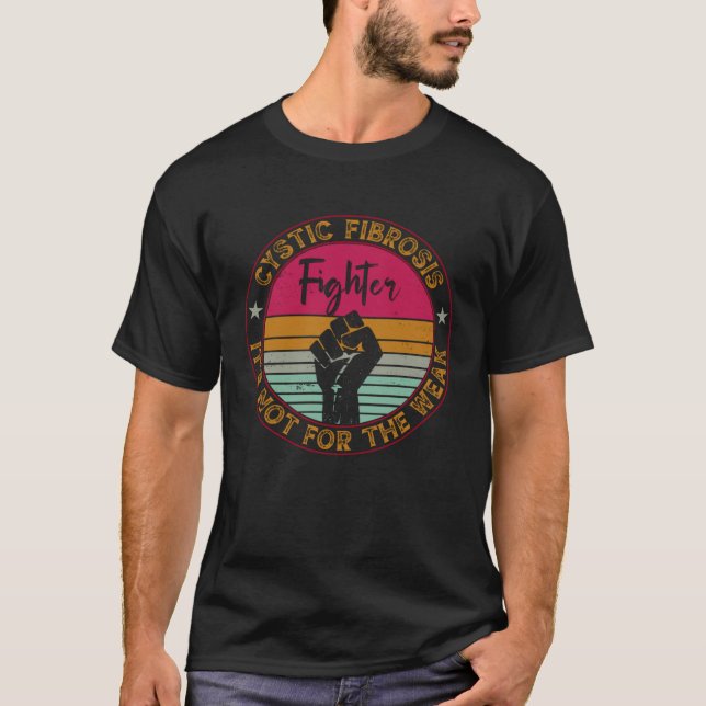 Cystic Fibrosis Awareness Disease Fighter & Warrio T-Shirt (Vorderseite)