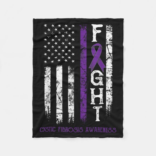 Cystic Fibrosis Krieger US-Flagge Fleecedecke (Vorderseite)