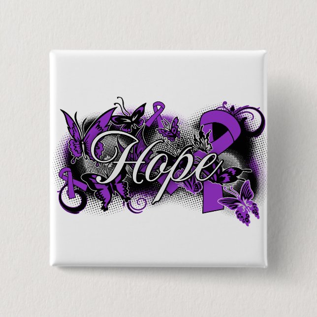 Cystische Fibrose Hope Garden Ribbon Button (Vorderseite)