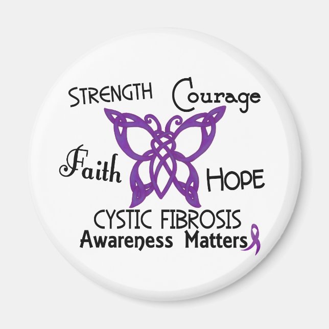 Cystische Fibrose - keltischer Schmetterling 3 Magnet (Vorne)