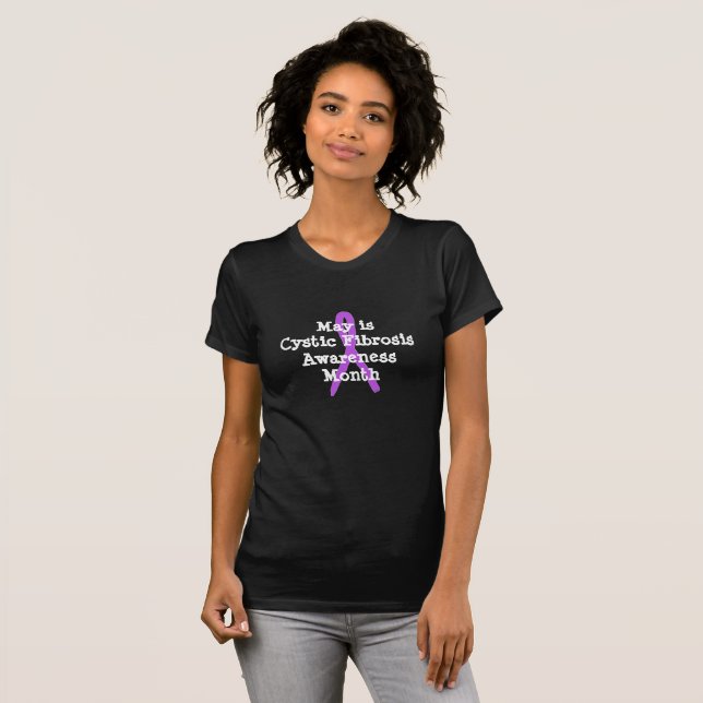 Cystische Fibrose Lila Awareness Ribbon Shirt (Vorne ganz)