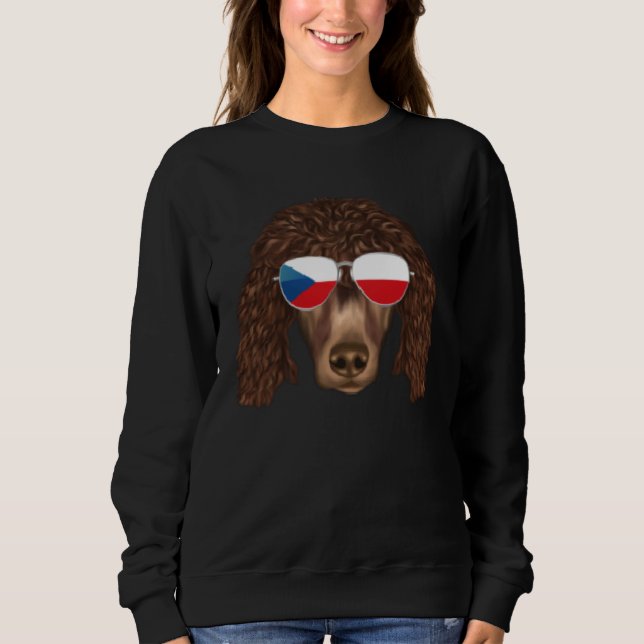 Czech Flag Irish Water Spaniel Dog Czech Republic  Sweatshirt (Vorderseite)