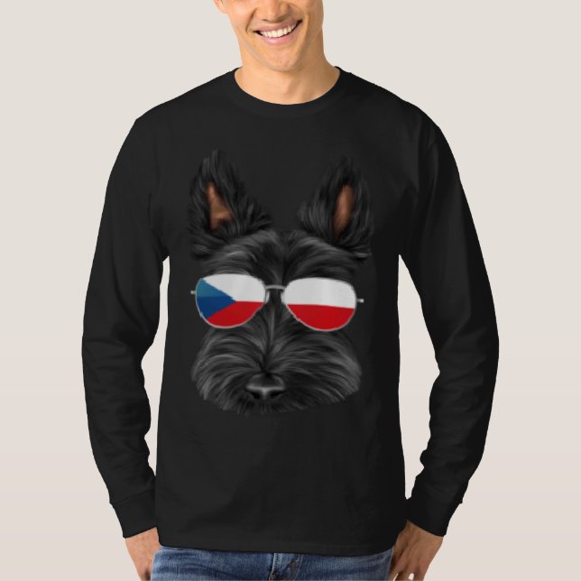 Czech Flag Scottish Terrier Dog Czech Republic Poc T-Shirt (Vorderseite)