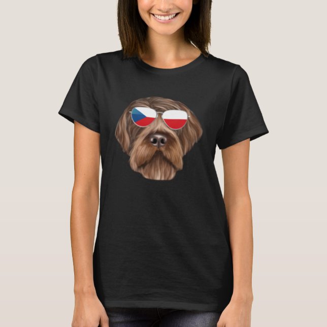 Czech Flag Wirehaired Pointing Griffon Czech Repub T-Shirt (Vorderseite)