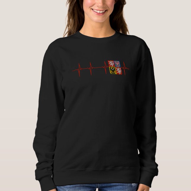 Czech Heartbeat I Love Czech Republic Symbol   Sweatshirt (Vorderseite)