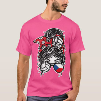 Czech Messy Bun Hair Girl Tschechische Republik Vo T-Shirt