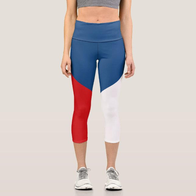 Czech Republic Flag Capri Leggings (Vorderseite)