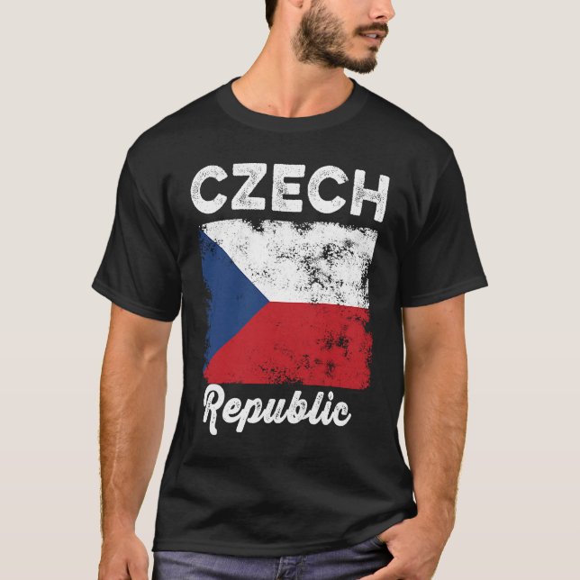 Czech Republic Flag Distressed  Men Women Kids  Cz T-Shirt (Vorderseite)