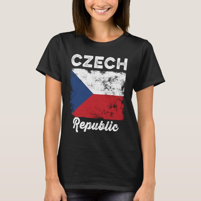 Czech Republic Flag Distressed  Men Women Kids  Cz T-Shirt (Vorderseite)